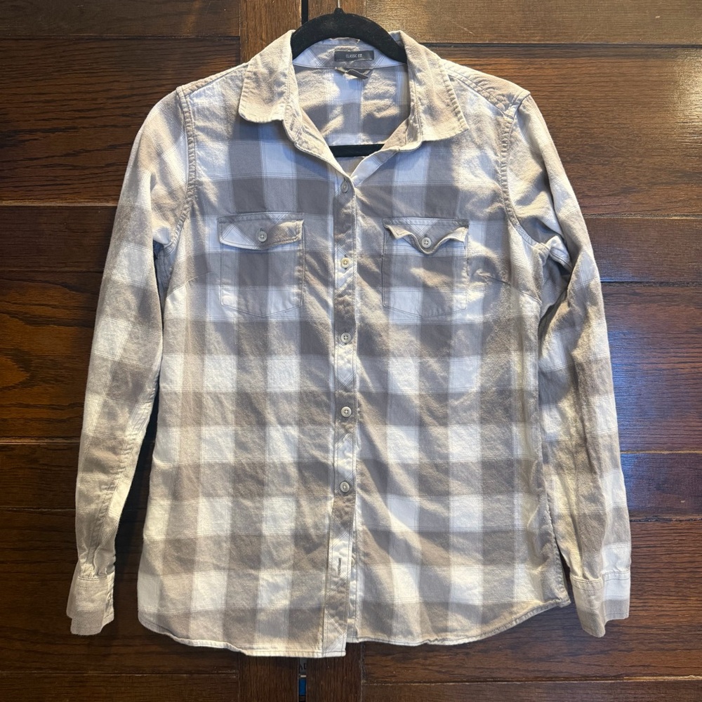 ✅ Eddie Bauer wm medium classic fit plaid flannel checkered 100% cotton shirt